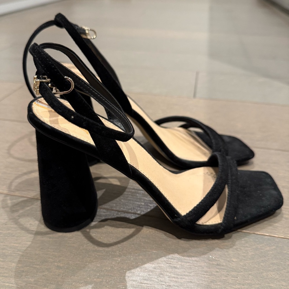 Sam Edelman- Black Suede Strap Heels (size 8.5)